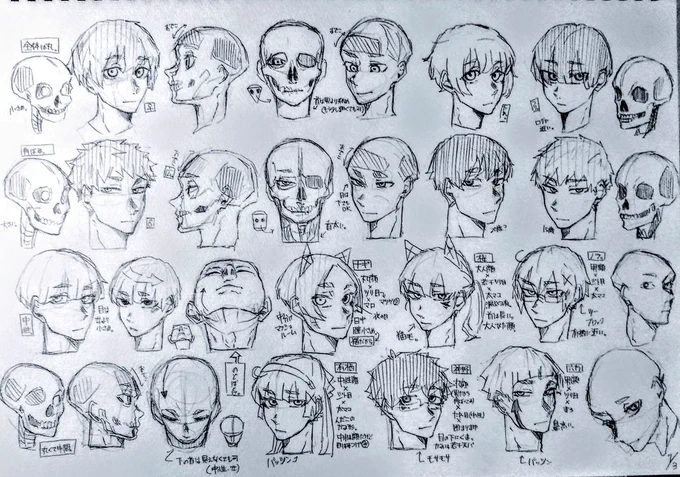 顔練習続き #イラスト練習 #顔 