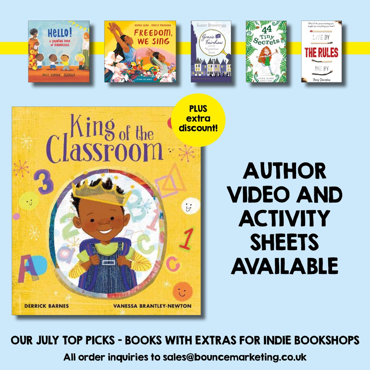 bouncemarketing's tweet photo. King of the Classroom by Derrick Barnes and Vanessa Brantly-Newton @Scallywagpress There is an online video of this being read by Sugar Ray Leonard!! #Julynewbooks https://t.co/TnNclM8EYC