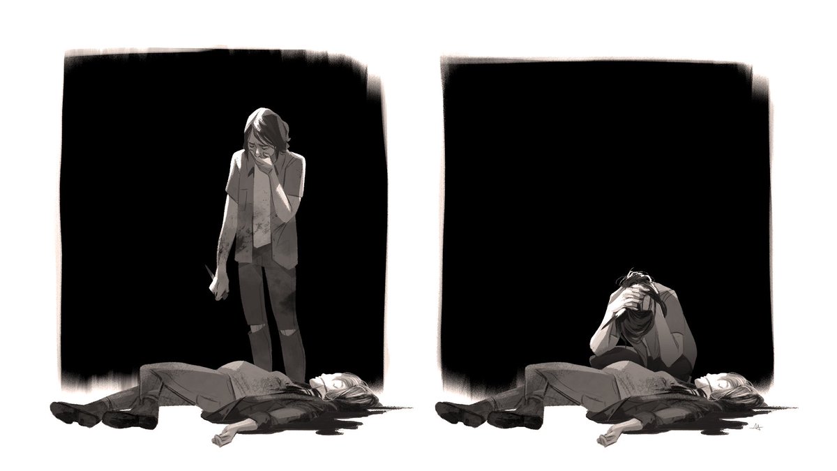 CW: blood and death A bunch of story pitch images. These images were all done fairly quickly just to set the mood and help the writing team pitch the story to the rest of the team very early on in production. Sort of like storyboards. (16/20)