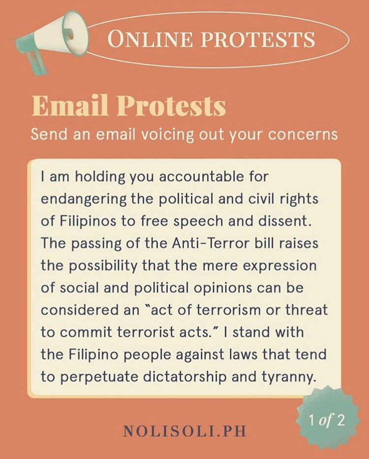 once again about emailing a protest