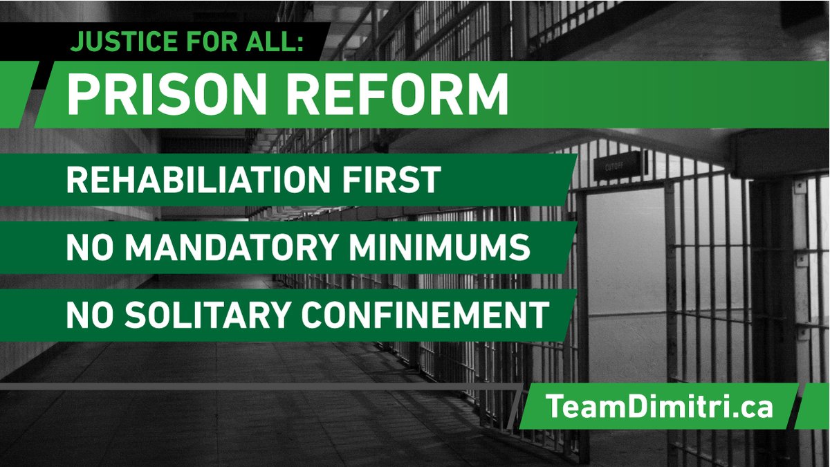 Dimitri Lascaris (@dimitrilascaris) on Twitter photo Canada's criminal justice system must be governed by the principle of rehabilitation.
Imprisonment is a last resort.
No more mandatory minimum sentences.
No more solitary confinement.
You can read my prison reform platform here: teamdimitri.ca/prison_and_par…
<a href="/CanadianGreens/">Green Party of Canada</a> Canada's criminal justice system must be governed by the principle of rehabilitation.
Imprisonment is a last resort.
No more mandatory minimum sentences.
No more solitary confinement.
You can read my prison reform platform here: teamdimitri.ca/prison_and_par…
<a href="/CanadianGreens/">Green Party of Canada</a>