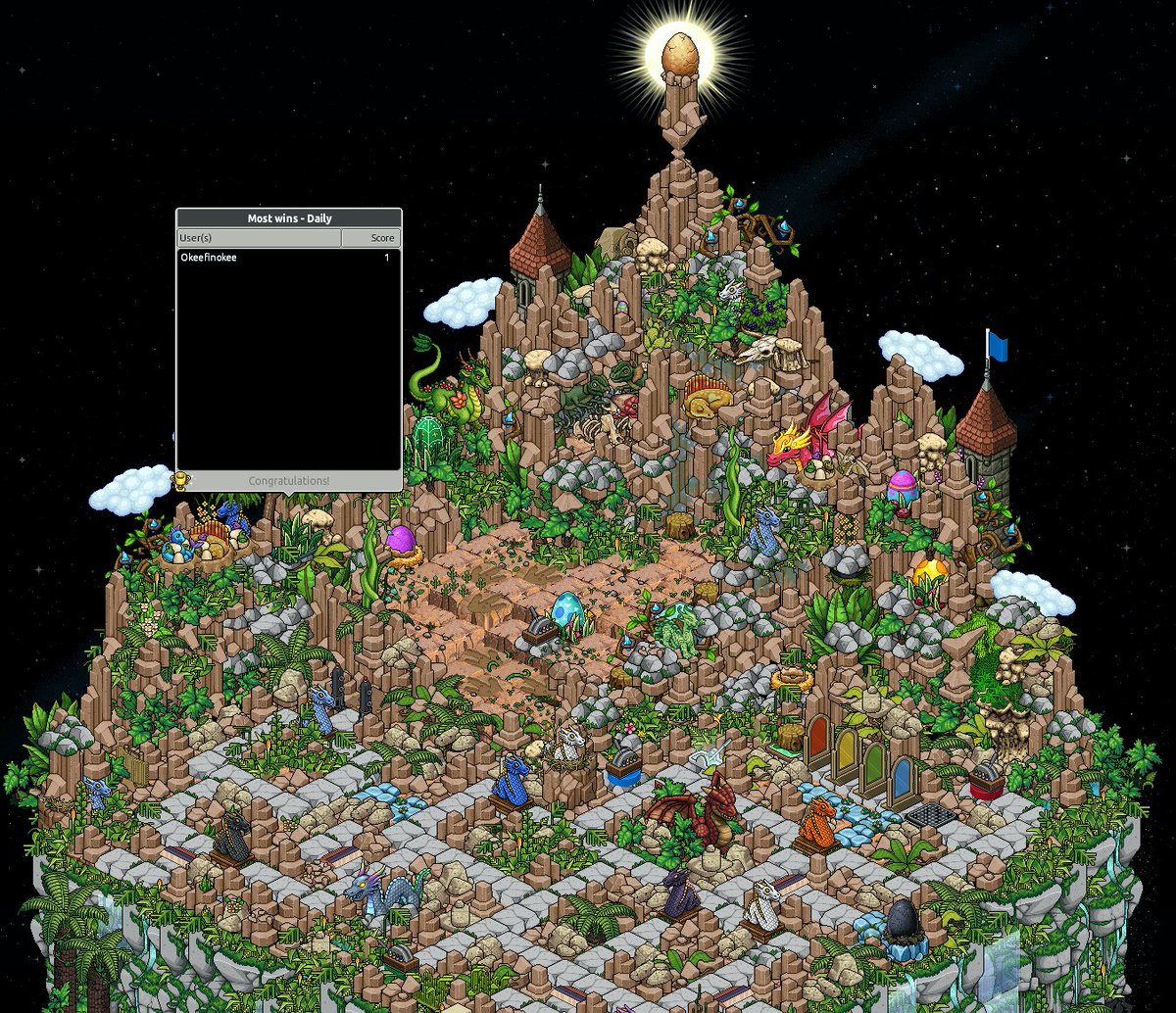 DRAGON DASH 🐉🏔️🥚 — a wired game.
~
Week 2 submission for Builders Corp/BaW Contest on 
<a href="/Habbo/">Habbo</a>.com by The Plastics (<a href="/HabboMoonwalk/">Ari ✨</a> <a href="/HabboOkee/">Okeefinokee 🐷 (he/him)</a> @SueOopah)
Full Image: imgur.com/mhYmmXd
~
@icearbrHabbo @HabboCorlay @HighSparrowHab 
habbo.com/room/72065719