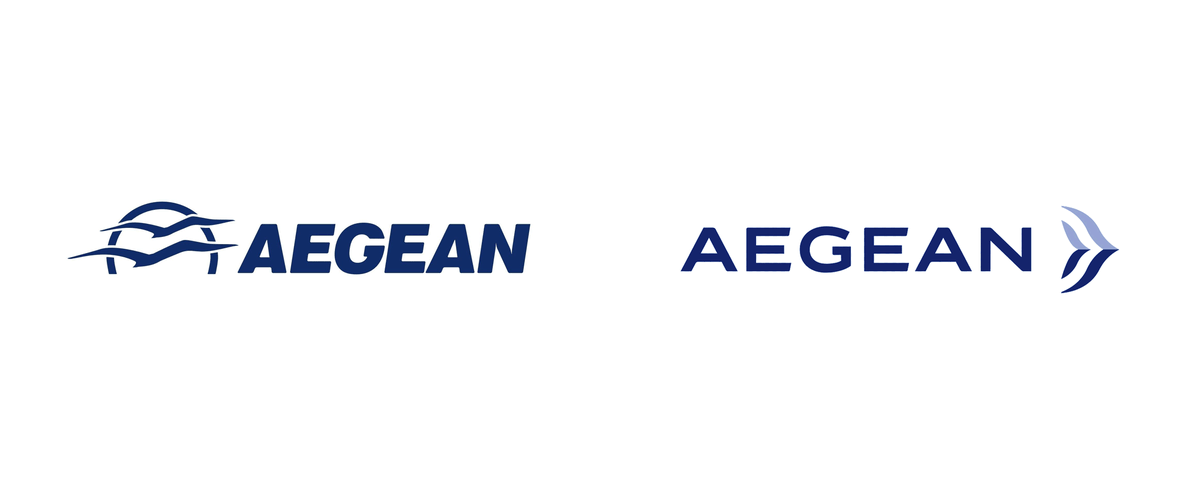 Aegean AirlinesOld Logo: 5/10, old school 80s business look is cool againNew Logo: 4/10, corporate and boring but i liked what they did to modernize the seagull motif