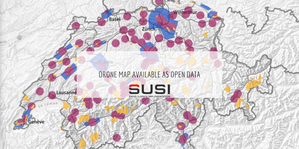 swiss_uspace's tweet photo. The @bazlCH has made the drone map available as open data. Data available here:  https://t.co/QjrWCpIbZ2

#utm #drone #uspace #swisstech #innovation https://t.co/nrRa2qs1tT