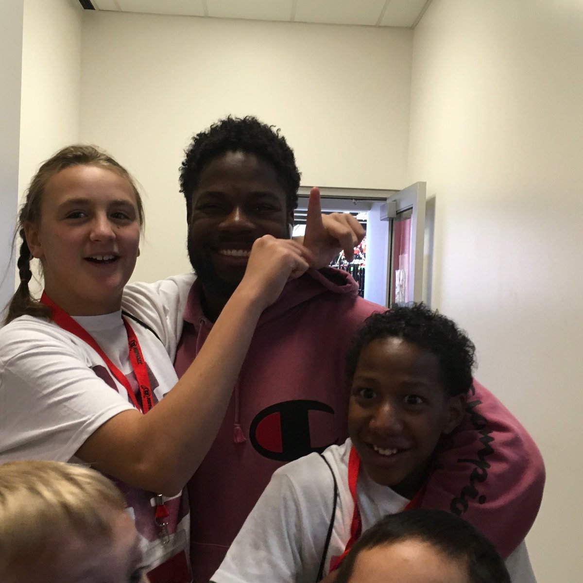  @Ezmoneylowe who stopped his run to come see my class.  @DevontaeHenry who was swarmed by my students who sometimes struggle with personal space. Orlando Umana who took time to hang out with a student physically unable to participate and make her feel special.
