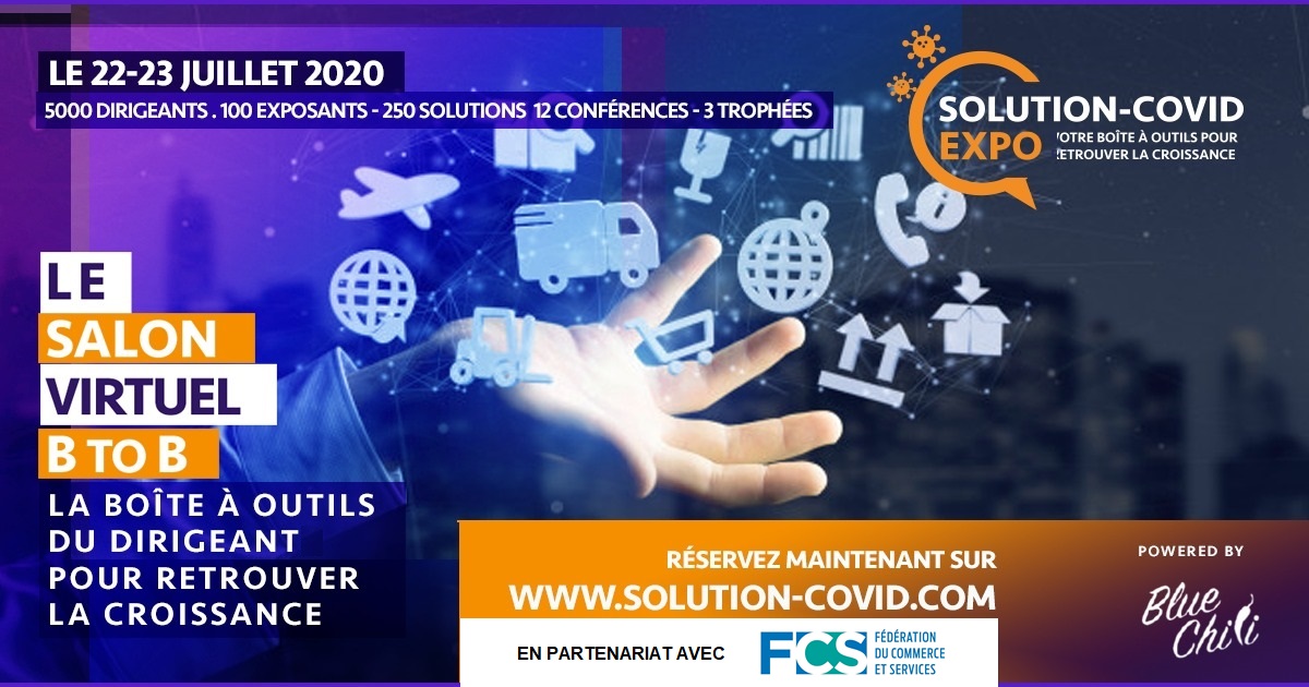 FcsMaroc's tweet photo. Participez au Solution-Covid #Expo, un salon virtuel B To B qui rapproche les dirigeants en toute sécurité
Assistez ou exposez en vous inscrivant sur https://t.co/g1eUKC01HX https://t.co/nMWqLNKHP6