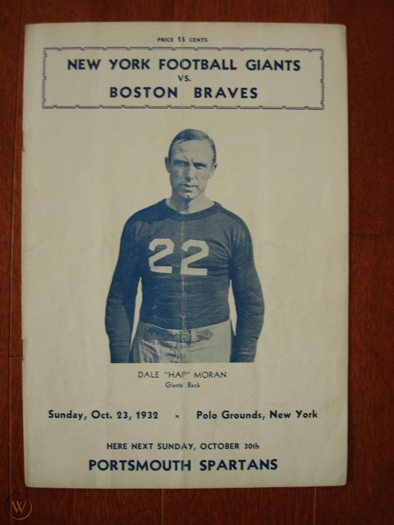 So in 1932, the new NFL expansion franchise would play in Boston where the Braves were popular, and they named themselves the... Boston Braves. This was George Preston Marshall's team, in their first season.