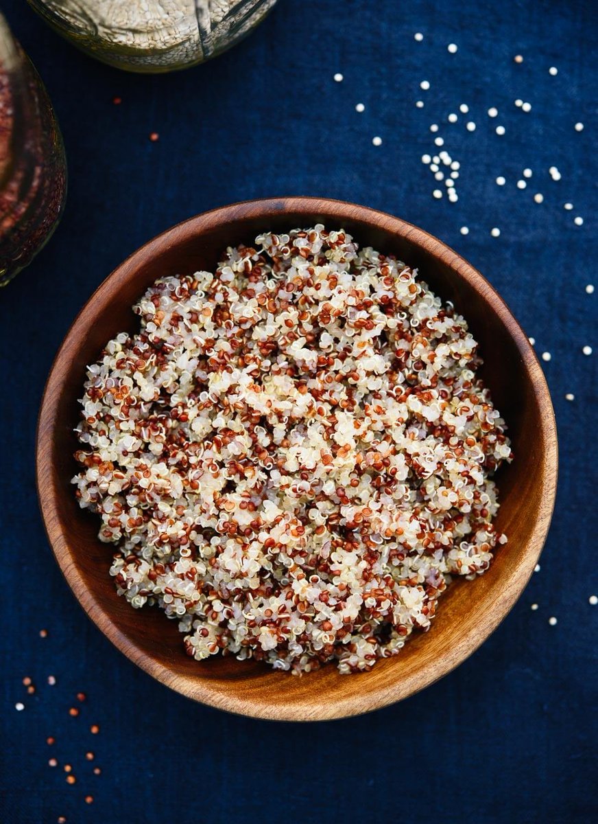 Quinoa Quinoa is rich in Riboflavin! Riboflavin lends a hand to your skin& #39;s elasticity and the production of connective tissue, which helps even things out and makes fine lines and wrinkles look less prominent.
