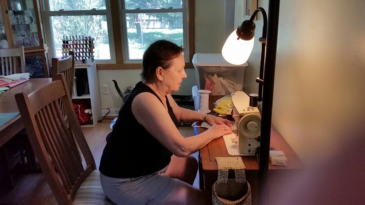 DerbyCF's tweet image. Barbara Bulger has made 200+ masks, 100 for use by City of Derby essential employees, at no charge.
Because of her effort to provide masks to Derby area residents, we are spotlighting Barbara Bulger as part of the #AdAstraStrong #BCBSKS campaign.