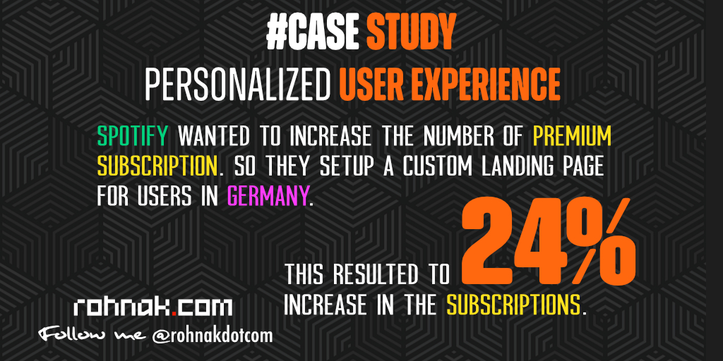rohnakdotcom's tweet photo. Personalized User Experience can increase conversions. 
#DigitalMarketing #GrowthHacking #UXdesigner #UX https://t.co/7rOnhR48YT