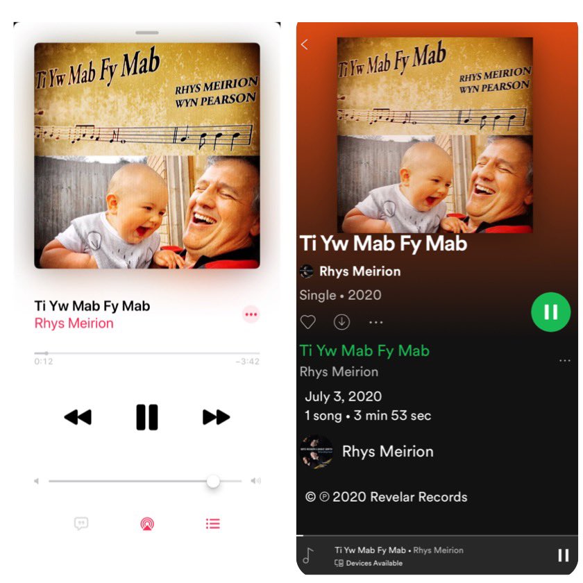 Rhys Meirion (@rhysmeirion) on Twitter photo Here we go!! On ITunes and Spotify!! A brand new song about the joys fof being a grandparent. “Ti Yw Mab Fy Mab” You are my son’s son.
Composer and guitar <a href="/wyn_pearson/">Wyn Pearson</a>
Words, piano and voice <a href="/RhysMeirion/">Rhys Meirion</a>
I hope you enjoy 😀👍🏼 #tiywmabfymab Here we go!! On ITunes and Spotify!! A brand new song about the joys fof being a grandparent. “Ti Yw Mab Fy Mab” You are my son’s son.
Composer and guitar <a href="/wyn_pearson/">Wyn Pearson</a>
Words, piano and voice <a href="/RhysMeirion/">Rhys Meirion</a>
I hope you enjoy 😀👍🏼 #tiywmabfymab
