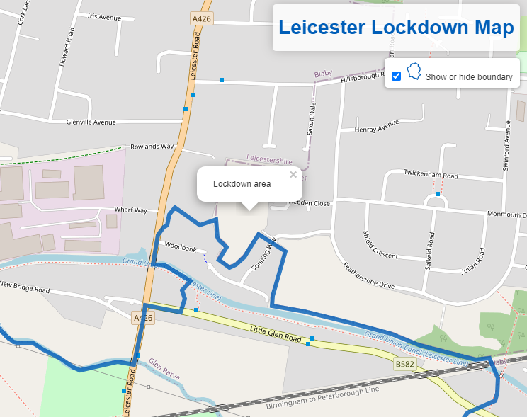 undertheraedar's tweet image. Now that I&apos;ve been able to check its accuracy, I can share my simple interactive map of the Leicester lockdown area

alasdairrae.github.io/llm/index.html

(made in QGIS with #qgis2web by @tomchadwin, I was alerted to the official boundary by @owenboswarva -source: data.leicester.gov.uk/explore/datase…)