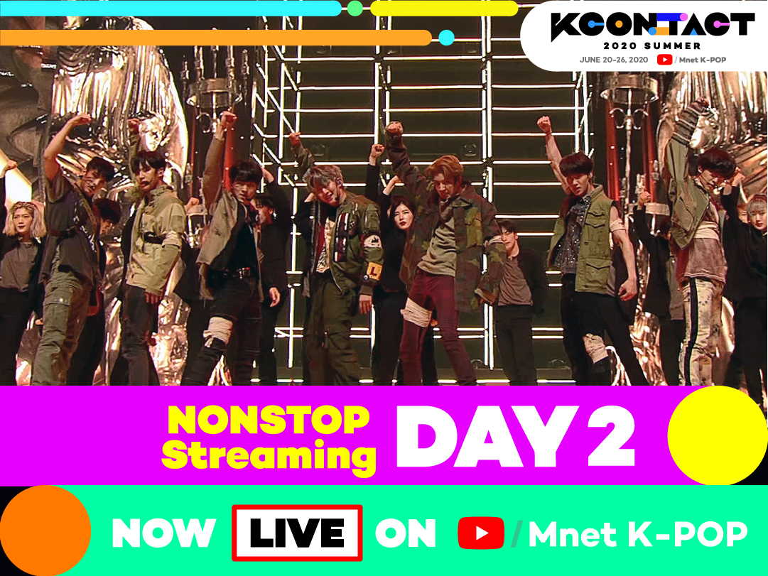 kconusa's tweet photo. [KCON:TACT 2020 SUMMER] #KCONTACTNonstop Streaming

We're still going! Day 2 of #KCONTACT is streaming NOW

What was your favorite performance from #PENTAGON ?

#ITZY #GFRIEND #JO1 #CRAVITY

▶ WATCH AT: https://t.co/2TRYToAqBo
#KCON #LetsKCON247 #KCON2020 https://t.co/r1Pnin0Ufl