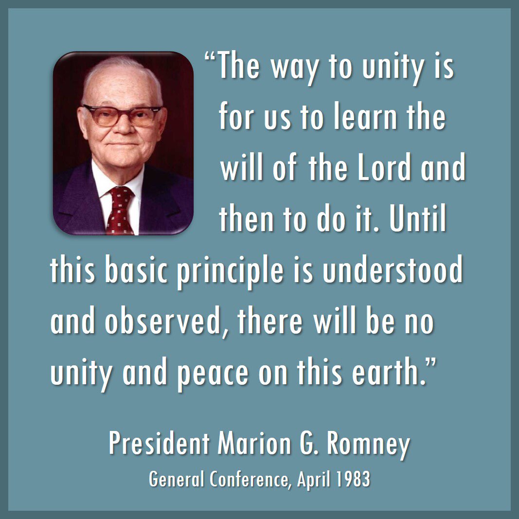 DRidgeSeminary's tweet image. #MarionGRomney #PresidentRomney #unity #peace #willoftheLord #generalconference #comefollowme #strivetobe #goanddo