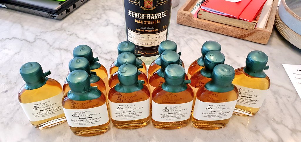 CFCwhiskey's tweet photo. Our group bottling this week was a @jamesonwhiskey #Blackcask Cask Strength at 60%abv. The regular Black Cask is a firm favourite of the group so this should be interesting! @beat_ireland @IrishDistillers #fridaynightdram https://t.co/c3KA7x4Qjj