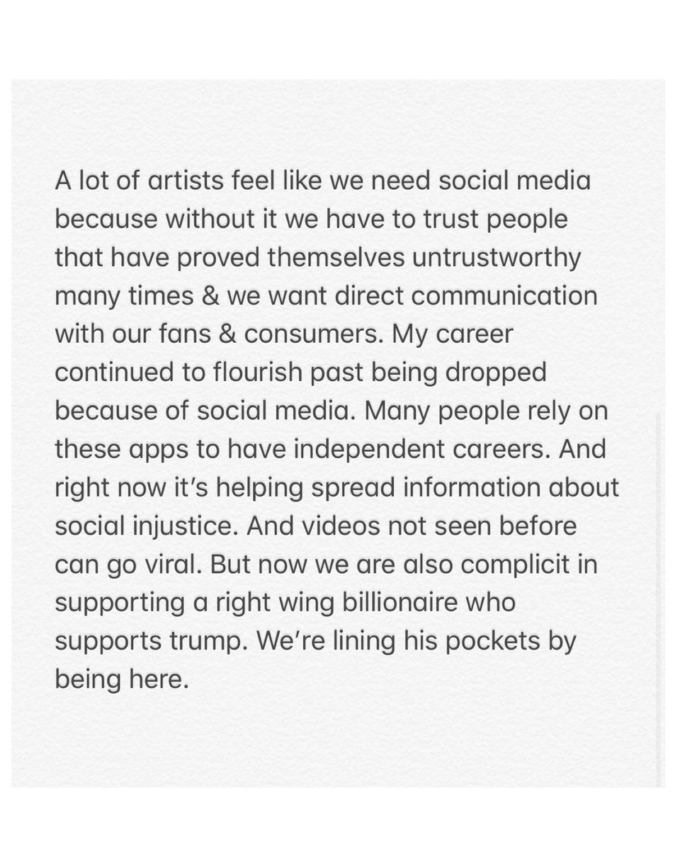 katenash's tweet photo. Our industry needs a fix up. Also we need to stop lining the pockets of billionaires who support trump. Are there ethical apps and would you make the switch? https://t.co/pVpuT5qiXC