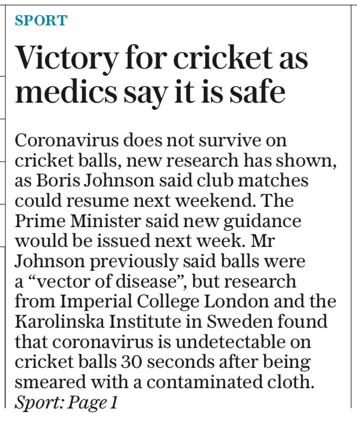 hendopolis's tweet image. TELEGRAPH PAGE ONE: Victory for cricket #TomorrowsPapersToday