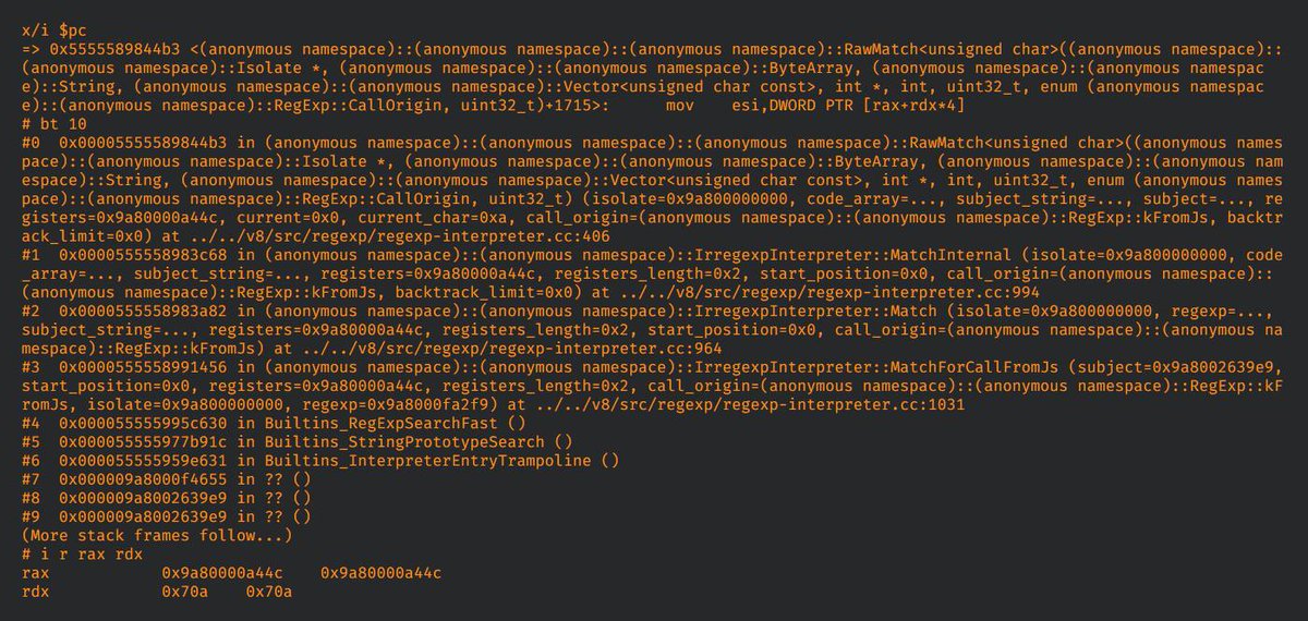 Totocellux's tweet photo. #Vulnerabilities: Google #Chrome #PDFium #JavaScript Regexp Memory Corruption - https://t.co/V8zBFZJXDh @TalosSecurity
CVE-2020-6458
𝞝
#AttackSurface  #CyberRisks
#SecurityFlaws  #WebBrowsers
#CyberSecurity  #V8JavaScript
#InfoSec  #CyberAttacks
#ArbitraryCodeExecution
#Exploits https://t.co/utlQs4rMrg