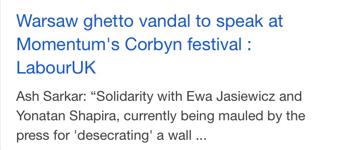 And finally her outspoken support of the those who defaced the Warsaw Ghetto. She is a cynical fraud and should be treated as such. Too many give her a free pass for whatever reason.