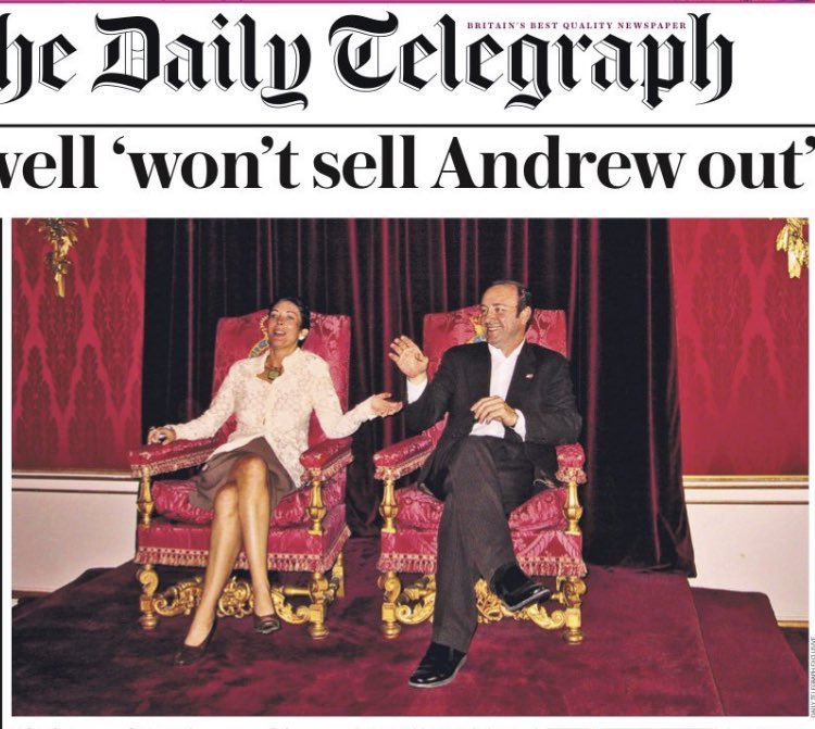 queenviktoriah's tweet photo. The AU-fking-DACITY of Andrew letting them sit on these thrones. The ARROGANCE of Maxwell and Spacey to do so and then mock and joke around. Andrew was and always has been a PoS. Talk to the FBI you asshat. https://t.co/fOt6nhTsgr