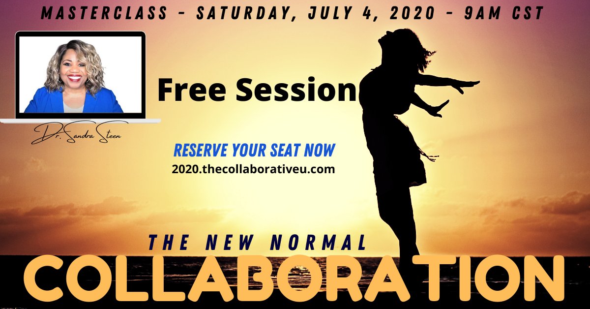 KVRNradio's tweet photo. {ACT NOW} The CollaborativeU presents Dr. Sandra Steen in a Free Masterclass: Collaboration, The New Normal.  Register https://t.co/pZToQV7Lpm https://t.co/gb6lt3Tc7u https://t.co/PKzM5JfU3W