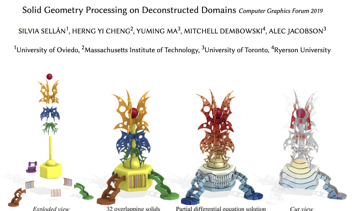  @sellan_s, Yuming Ma, and colleagues began "Solid Geometry Processing on Deconstructed Domains" as a summer undergrad project. Presented at SGP 2019.