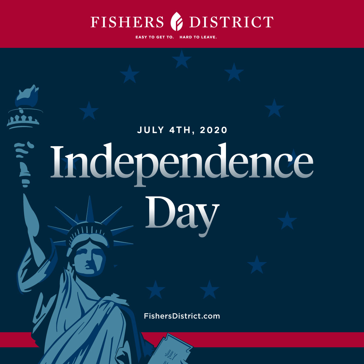 May your grills be hot and your pools be cool. However you celebrate Independence Day, we hope it is safe, enjoyable, and filled with fun!

Spend the holiday weekend at Fishers District! Our restaurants, stores, and service-providers are open and ready to serve.