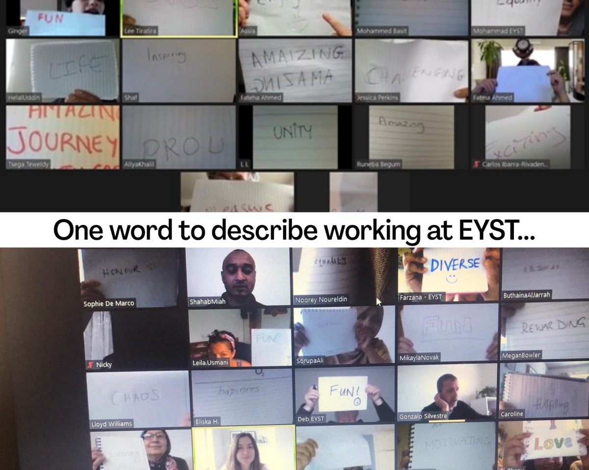 eystwales's tweet photo. Really enjoyable staff development day today! Fun activities online in the morning including describing EYST in one word 😍, a lunch voucher, .. then in the afternoon we were instructed to chill 😎😴🤩#EYSTFamily ❤️#MakingaDifference https://t.co/56I4c8XqdH