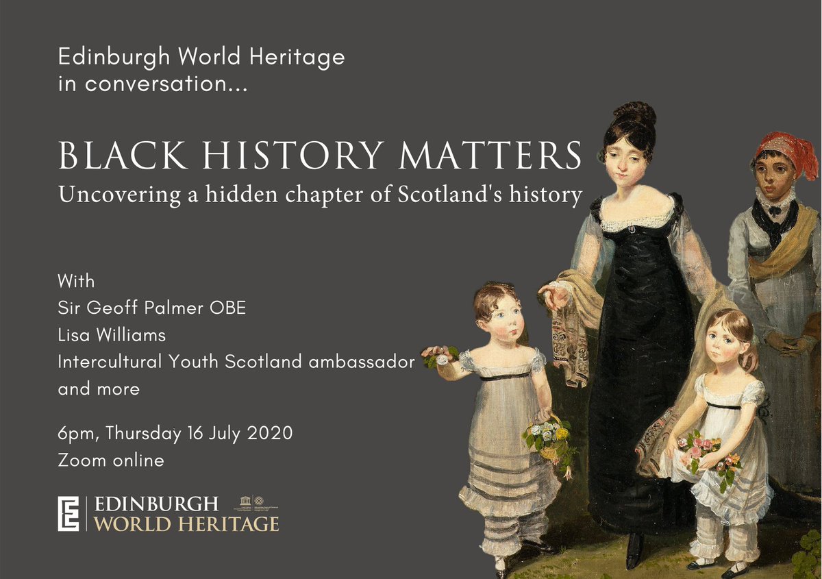 EdinburghWH's tweet photo. EVENT REMINDER

Black History Matters: uncovering a hidden chapter of Scotland's history on 16 July. 

Join @EdinburghWH and @SirGeoffPalmer @edincarib, @InterculturalYS and more.

Free tickets available now: https://t.co/sb16nDsUBO https://t.co/OJCja3V9OD