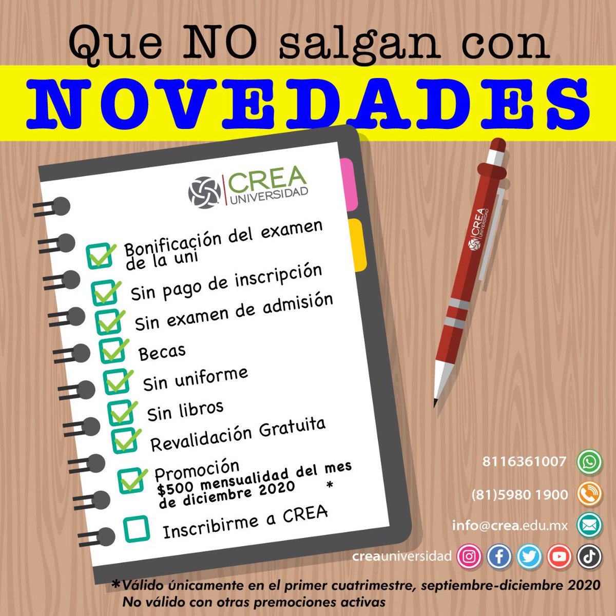 CreaUniversidad's tweet photo. ¡ Que no salgan con novedades ! 
•
•
•
•
#QuédateEnCASA 🏠 #YoSoyRino 🦏 #PasiónPorEducar 🤓 #CREAenTi 💚 #ExperienciaCREA 🤩 https://t.co/3oVjaXWcbH