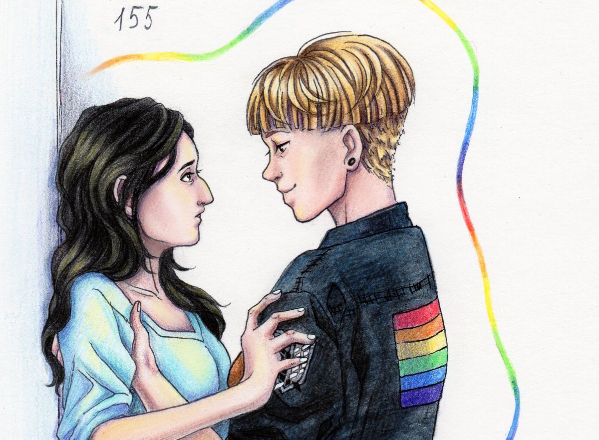 Fuchs_in_Weizen's tweet photo. Арт рисовался к pride month🌈
В "инсте" появился только 30 июня! А про "тви" я забыла окончательно хд

#lovehasnogender #pridemonth #happypridemonth #lgdt #pieckfinger #yelena #attackontitan #shingekinokyojin #anime #manga #art #traditionalart #pikulena #snk #aot #loveislove https://t.co/CTMQSfEflb