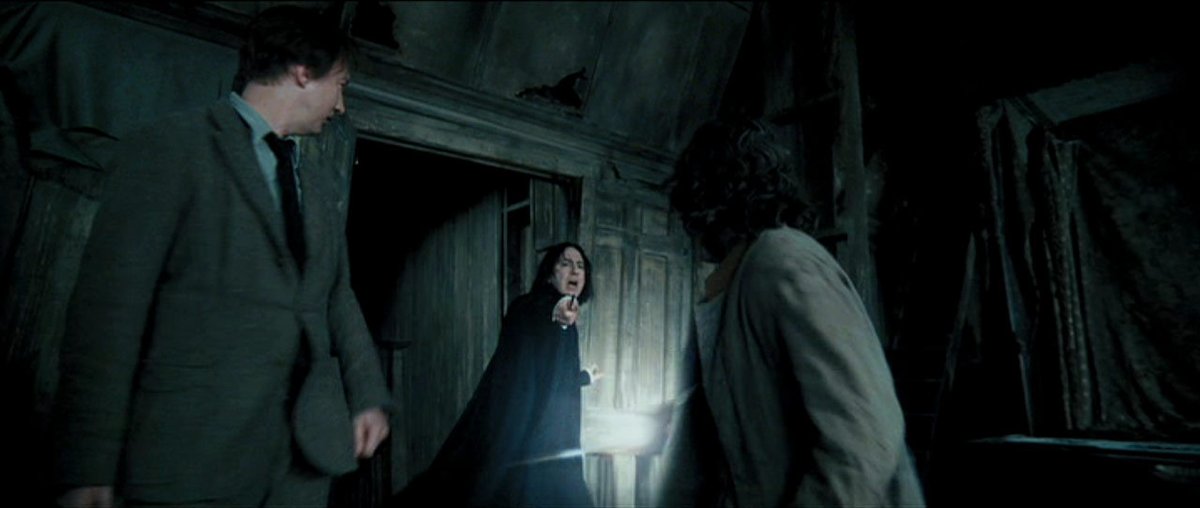Snape was slightly breathless but his face was full of suppressed triumph. “You’re wondering, perhaps how I knew you were here?” he said, his eyes glittering.“I’ve just been to your office, Lupin. You forgot to take your potion tonight so I took a gobletful along.”{PoA ch. 19}