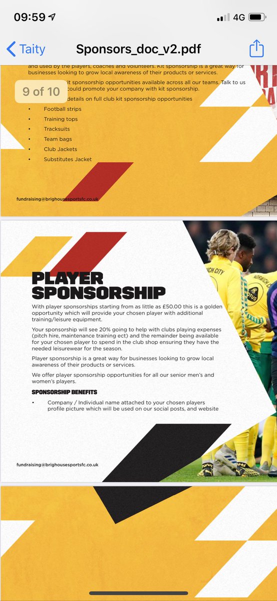 ghally_08's tweet photo. Must be a few companies that would love to sponsor the 1st Team Manager? The forefront of @BrighouseSFC PreMatch/PostMatch videos/interviews with you Logo all over social media’s. Only £50 per sponsor.(IF you would like your logo on ALL leisurewear only £400) #pleasegetintouch https://t.co/6iOFHmnZmG