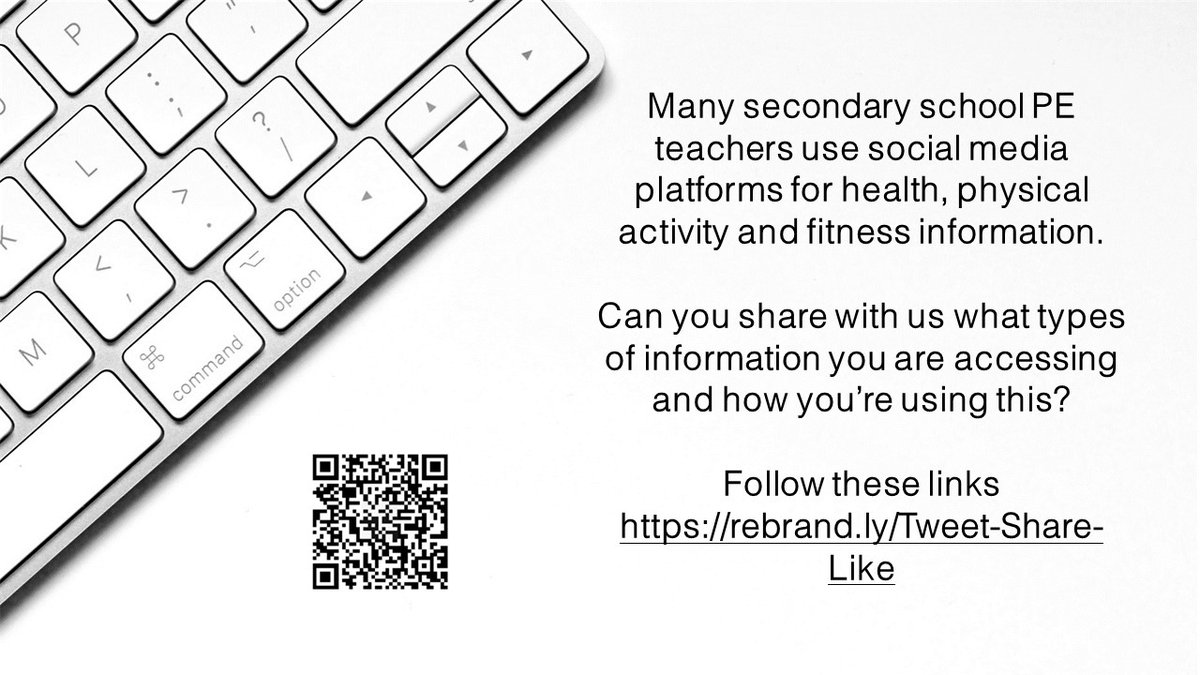 Using social media in your teaching of health-related PE? We need you. rebrand.ly/Tweet-Share-Li…. #pechat #pegeeks #PhysEd