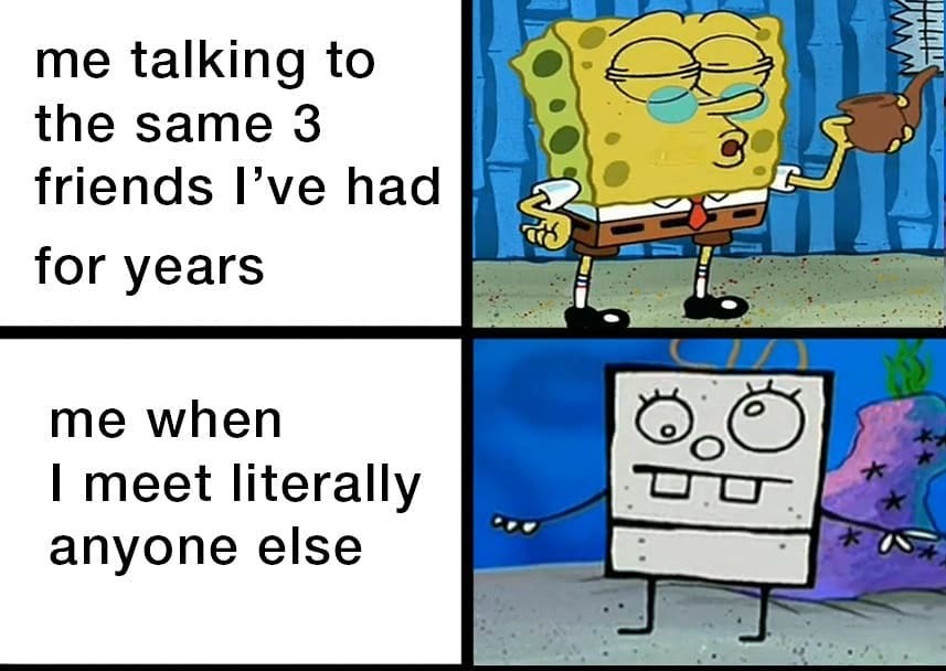 SquiddyBottom's tweet photo. Follow for more spongebob related memes @squiddybottom
-
Tags: 
#memes4days #memesfunny  #dailymemes #memepage #funny #memestagram #memedaily #meme #memes #bestmemes #dankmemes #funny #funnymemes #lol #lmao #memeoftheday #relatable #spongebobmemes #hilariousmemes #dankmemes … https://t.co/Jf4AqMKwGJ