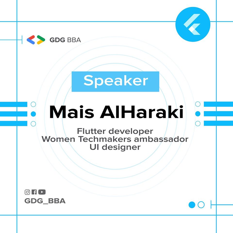 Our speakers 🗣

#GDGBBA_Family
#GDG_BBA
#Stayhome #Staysafe #FlutterDayMeetups