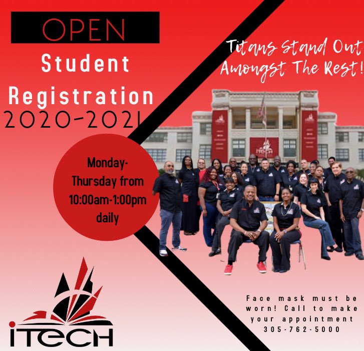 itechmegamagnet's tweet photo. As you start to make decisions for your child’s high school experience, please remember iTech. We focus on College and Career Readiness. We have seats available for the 2020-2021 school year! @MiamiSup @MDCPSRobotics @MDCPSCommunity @MDCPSCentral https://t.co/KwbhwiLD4U