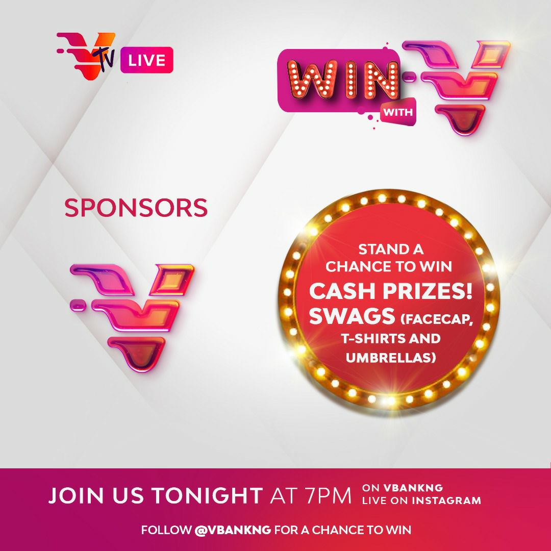 absdigiworld's tweet photo. @vbankng will be live with @MaiAtafo at 7pm today
Come online with #WinWithV to chop win prize of different types.
@akinthayor7 @ash_carely @el_Raph1 @Temmie_dhayhor https://t.co/WOxrsKmAMT