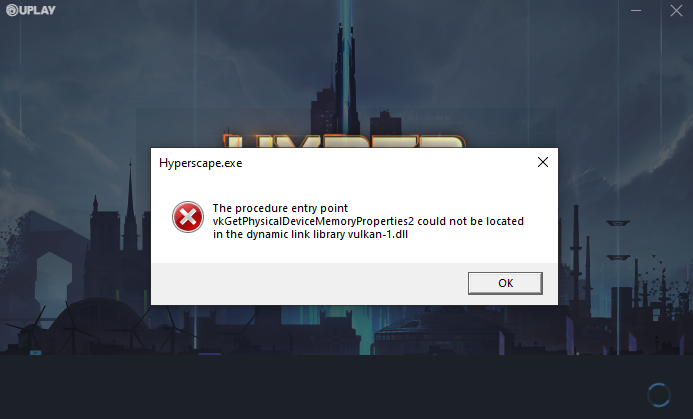 BigDaddyStrxz's tweet photo. @HyperScapeGame @Ubisoft My friend keeps getting this error and he has a good PC, it fits the system requirements, what's happening? https://t.co/DB6JgYsjMq