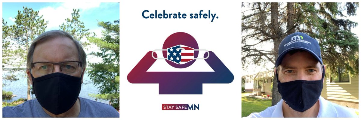 Commissioner Mark Phillips and Deputy Commissioner Jason Metsa are all masked up for the holiday weekend. Celebrate safely, everyone! 🎉😷🎉

#MaskUpMN #StaySafeMN