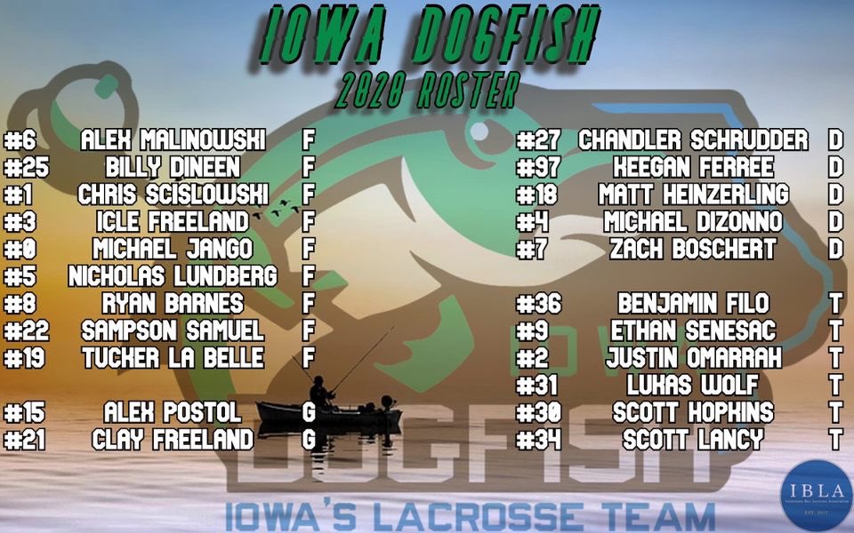 iowadogfish's tweet photo. Presenting your 2020 Iowa Dogfish.

The historic team one. 

#Iowa 
#Rollfish 
#IBLA 

@IBLAOFFICIAL https://t.co/KHYCAhPwZf