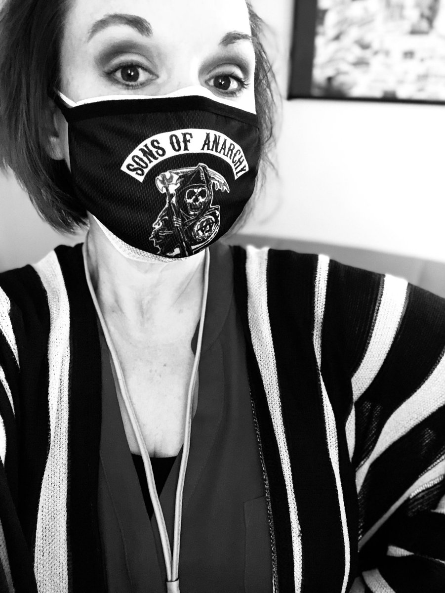 MelyndaE's tweet photo. HAPPY Friday!! ...And this concludes week number #16 of the Pandemic. Jesus take the wheel &amp; end this shit soon PLEASE 🤪 Have a wonderful 4th, my friends!✌️ #sonsofanarchy #COVIDー19 #WearADamnMask #MaskUp @KimFCoates #SOA @davidlabrava @TommyFlanagan @Theorossi https://t.co/eUyA7jDpFF