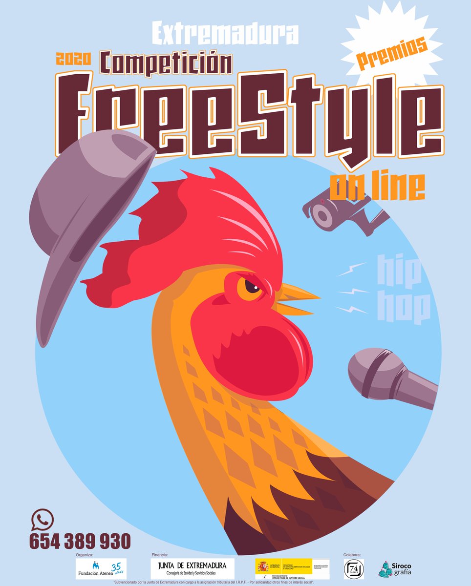 FundacionAtenea's tweet photo. Participa en el FreeStyle On line Extremadura 2020 que organiza el programa #AntenadeRiesgo. Del 2 al 7 de Julio demuestra que eres capaz de hacer #hiphop sin mensajes ni lenguaje sexista y gana uno de los magníficos premios que se llevaran l@s ganador@s. ¿A qué esperas? https://t.co/01nVD9Xklk