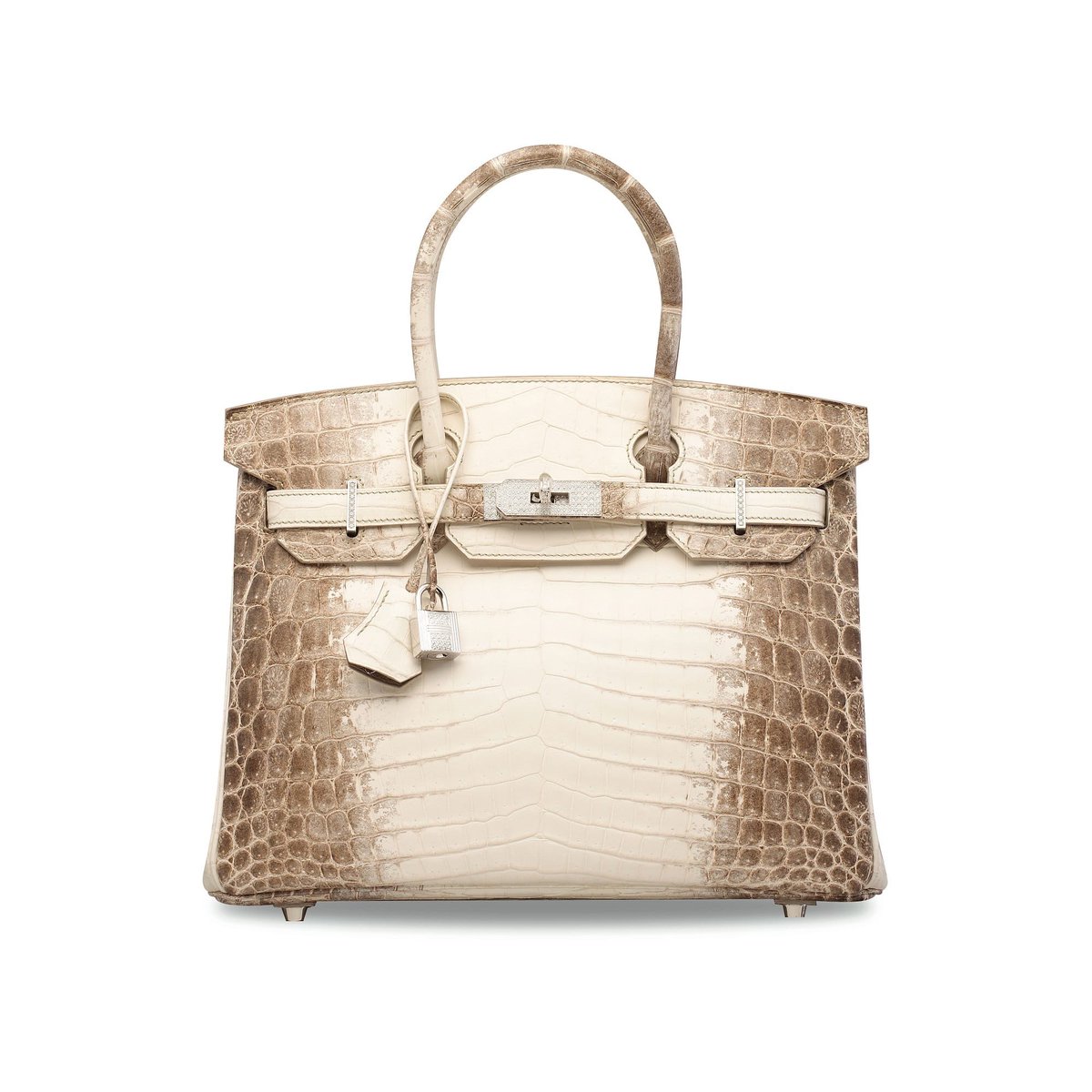 Papaya Films on X: @pyd_contest In May 2017 a 30 centimeter matte white  Himalaya niloticus crocodile Birkin with 18-carat white gold and hardware  bearing 245 diamonds was sold at a Christie's auction