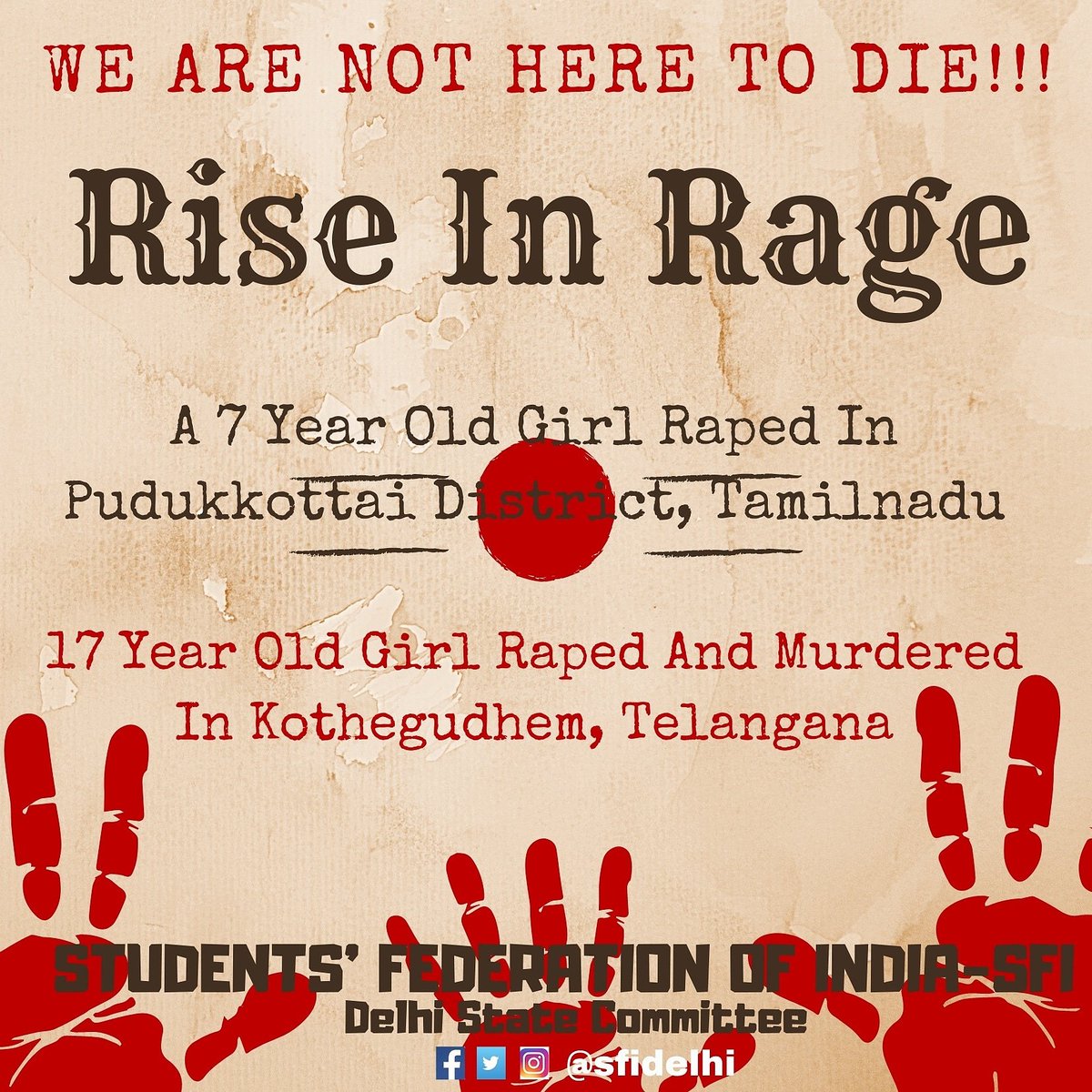 We are not here to die!!!
Rise In Rage!

#stoprapeculture
#dignity