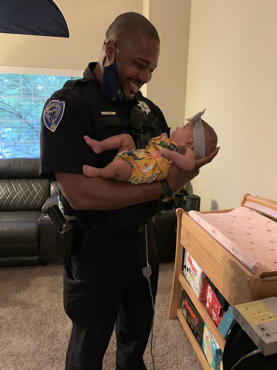 "A picture is worth a thousand words" A touching moment with Ofc. Mack &amp; little Jordynn. 

In early April, Ofc. Mack responded to a call of an 8 week old girl unresponsive, and not breathing. 

That day Ofc. Mack arrived on scene and began life saving efforts through CPR.....