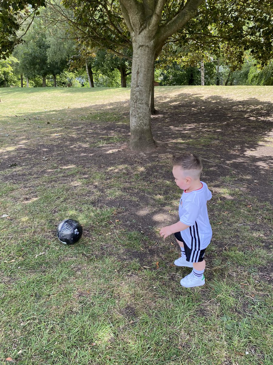 bethbalchin's tweet photo. Starting my son off young. Watch out @FulhamFC Isaac is coming ⚽️ https://t.co/6eeTgPgBEB