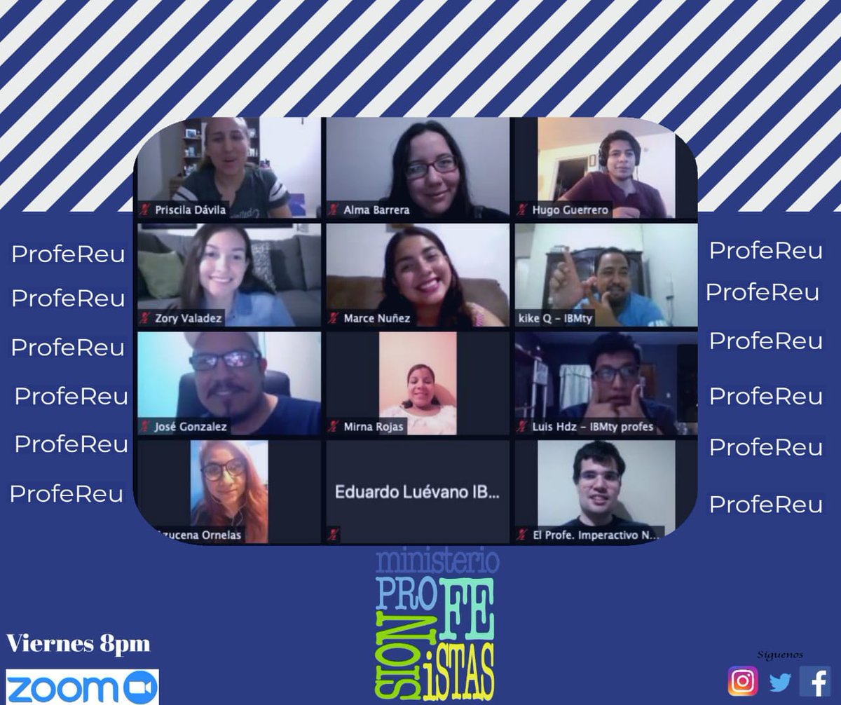 ProfesIBMty's tweet photo. #ProfeReu

Si un viernes divertido quieres tener.
Te esperamos hoy a las 8:00pm.
No faltes!!!

#Reunión #Profesionistas #Monterrey https://t.co/gFh5Y4Mi5D