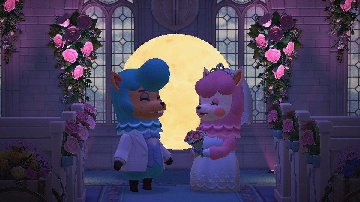 DeenCrossing's tweet photo. One of my fav photos from the wedding season. Night wedding. #AnimalCrossing #ACNH #NintendoSwitch https://t.co/OZPLYRANzR