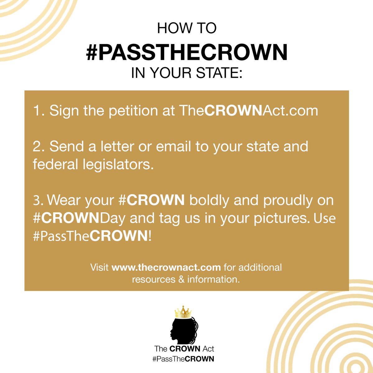 TheLazyHat's tweet photo. Happy #CROWNDay! Today marks the 1 year anniversary of CA passing #TheCrownAct, which prohibits employers &amp; schools from discriminating against Black hair. 

At #TheLazyHat we celebrate the beauty of #naturalhair! Here’s how you can #PassTheCrown in your state 👇🏾 @thecrownact https://t.co/JPMf9TTEpS